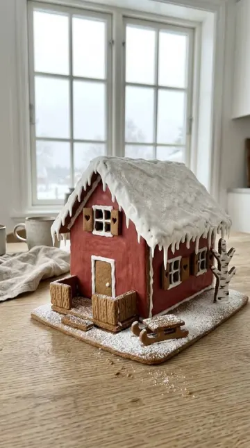 Finished gingerbread Nordic Red Cottage