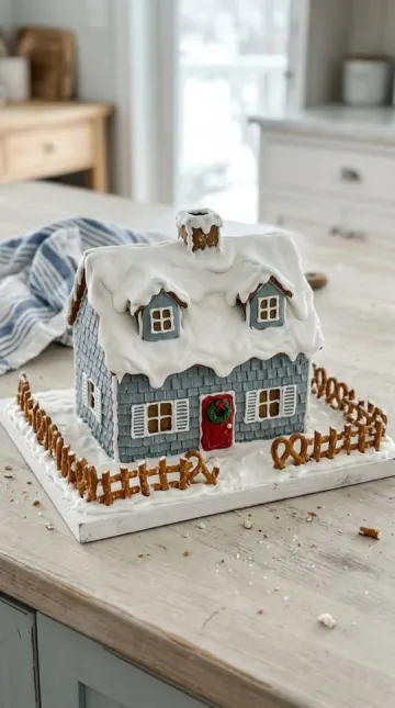 Finished gingerbread Cape Cod Cottage