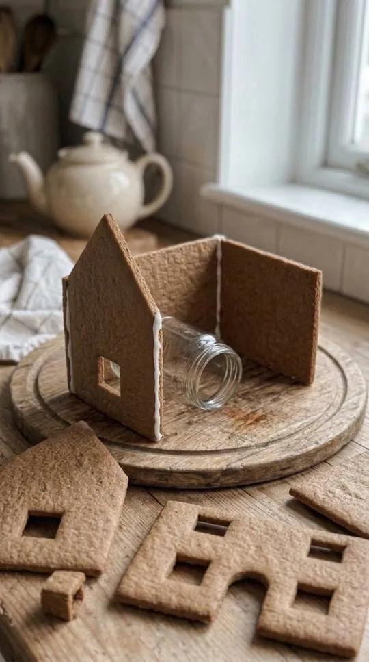 Stage 3 of building a gingerbread stone cottage: walls